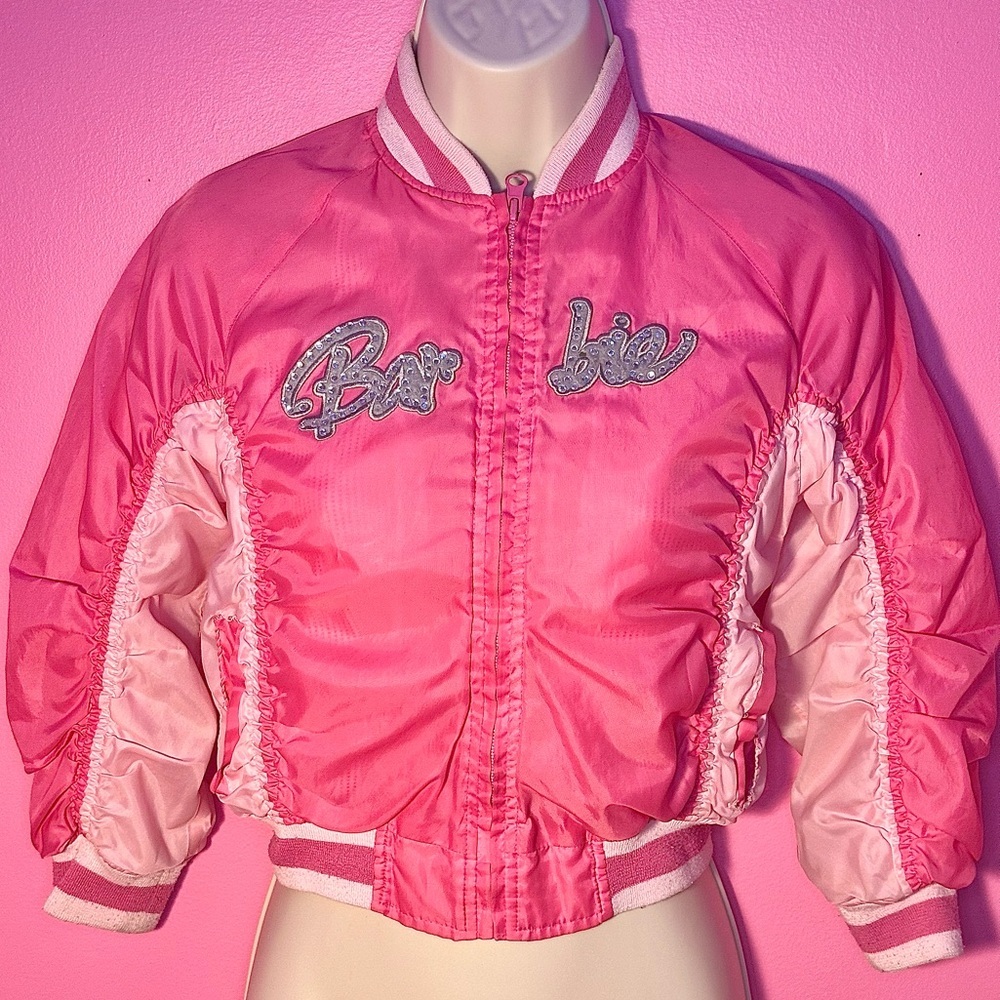 Barbie Girls Bomber Jacket - Retro Barbie Style - Pink - Size 6X